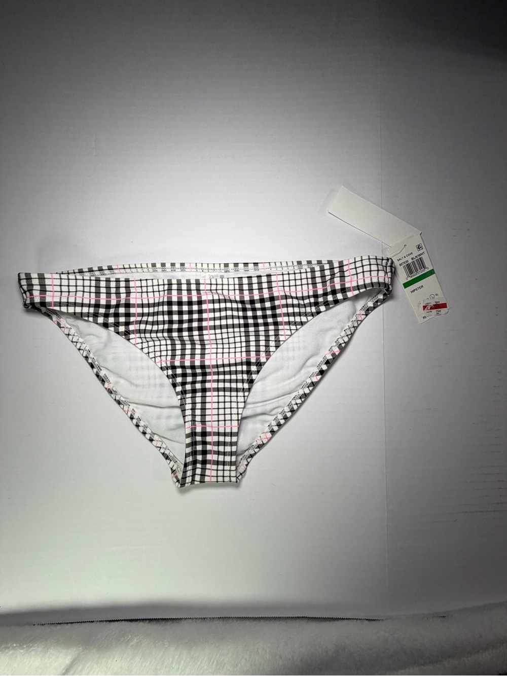 Salt + Cove Black, White & Pink Plaid Bikini Bottom
